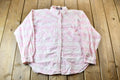 Vintage 1990s Hunter's Glen Pink & White Striped Button Up Flannel Shirt