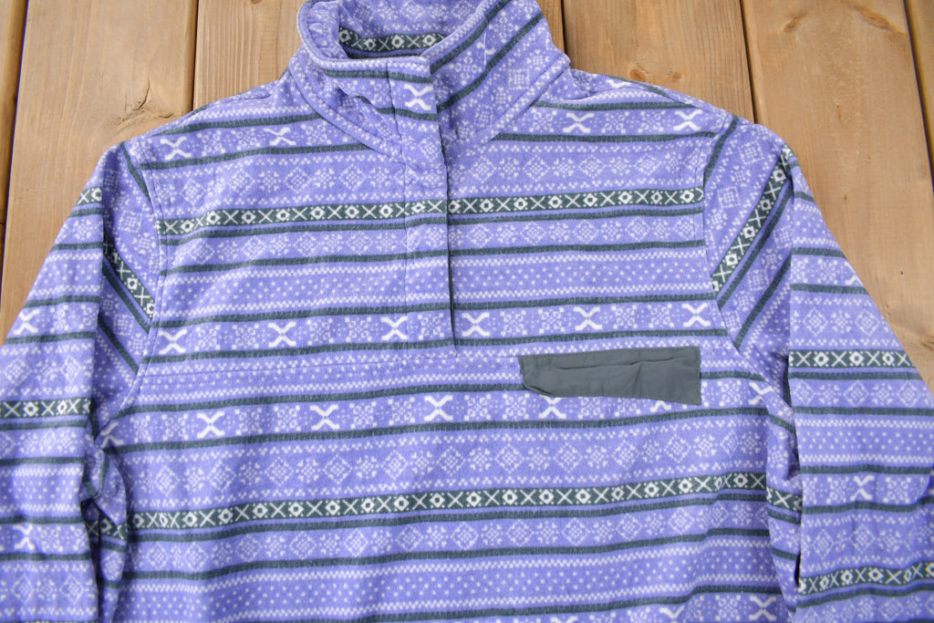 Vintage 1990s JACHS All Over Print T-Snap Fleece Sweater Size XL Women's