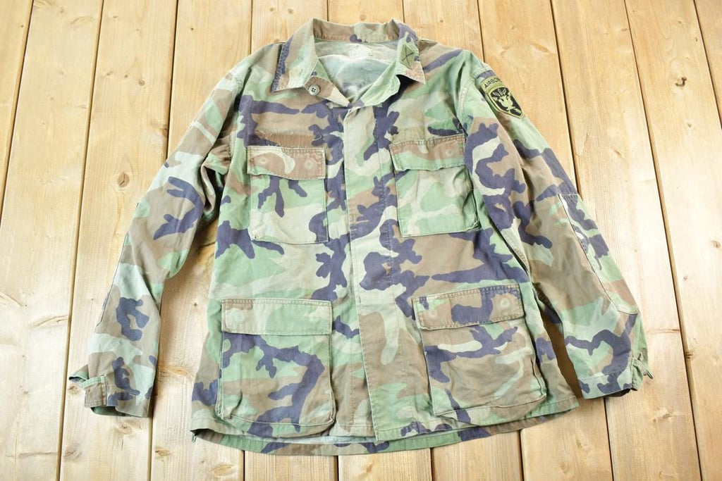 Vintage 1980s Airborne Military Button Up Shirt Mens L