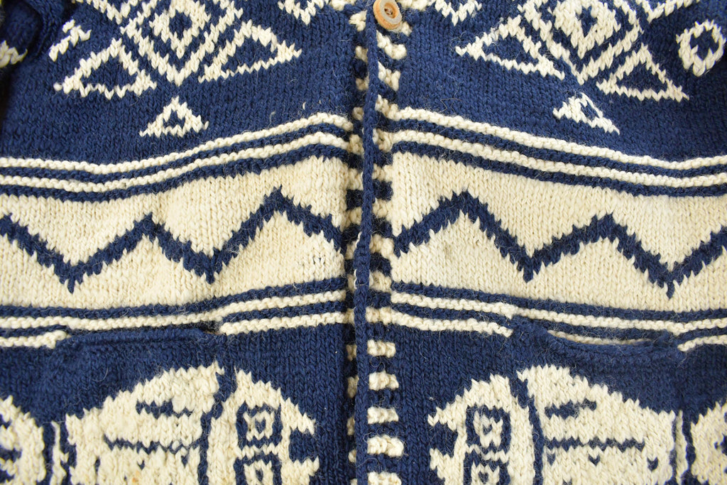 Vintage 1990s Express Tricots Fish Hand Knit Cardigan Sweater Women's M  Vintage Cardigan  Button Up  Cozy Cardigan