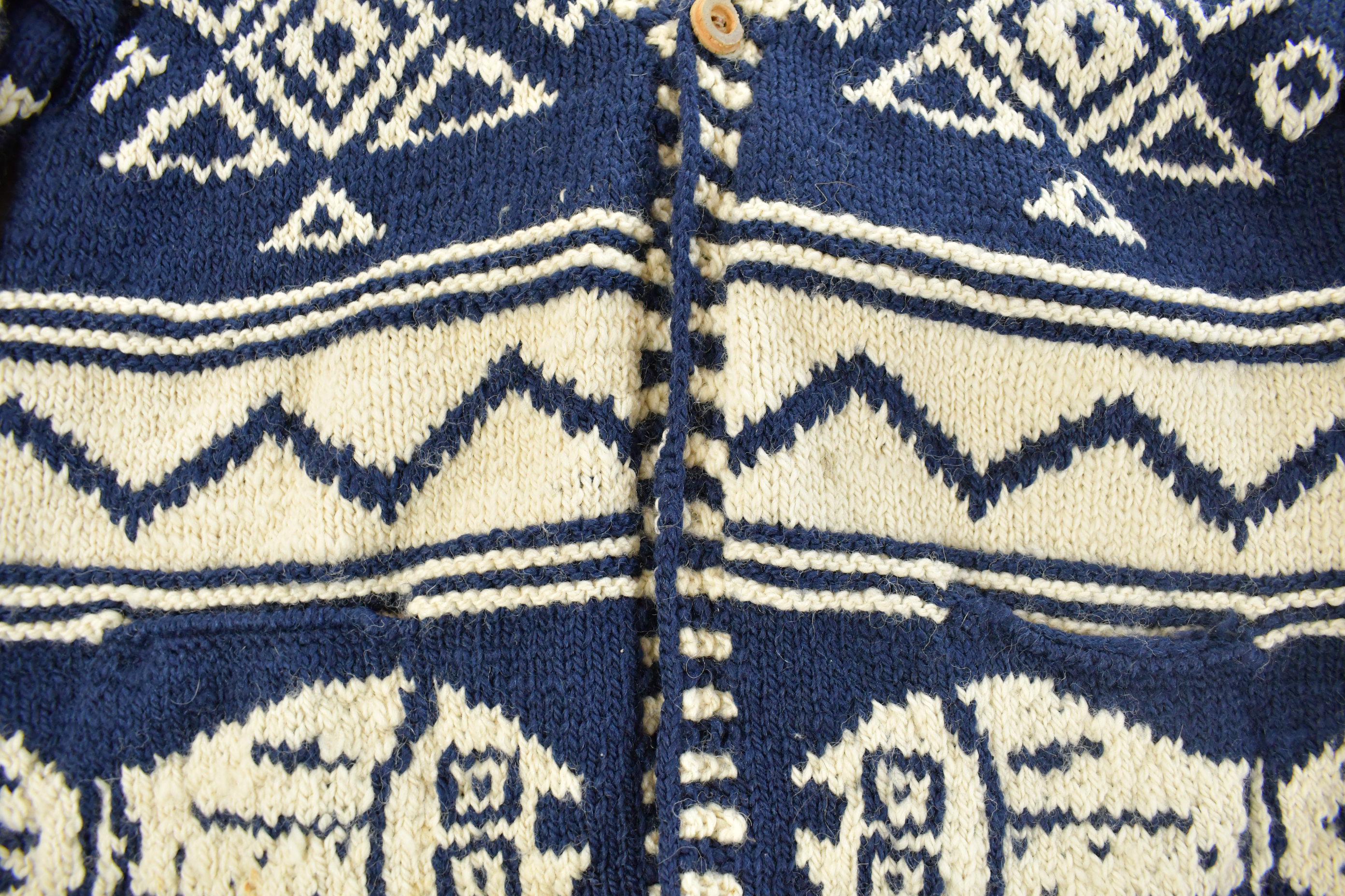 Vintage 1990s Express Tricots Fish Hand Knit Cardigan Sweater Women's M  Vintage Cardigan  Button Up  Cozy Cardigan