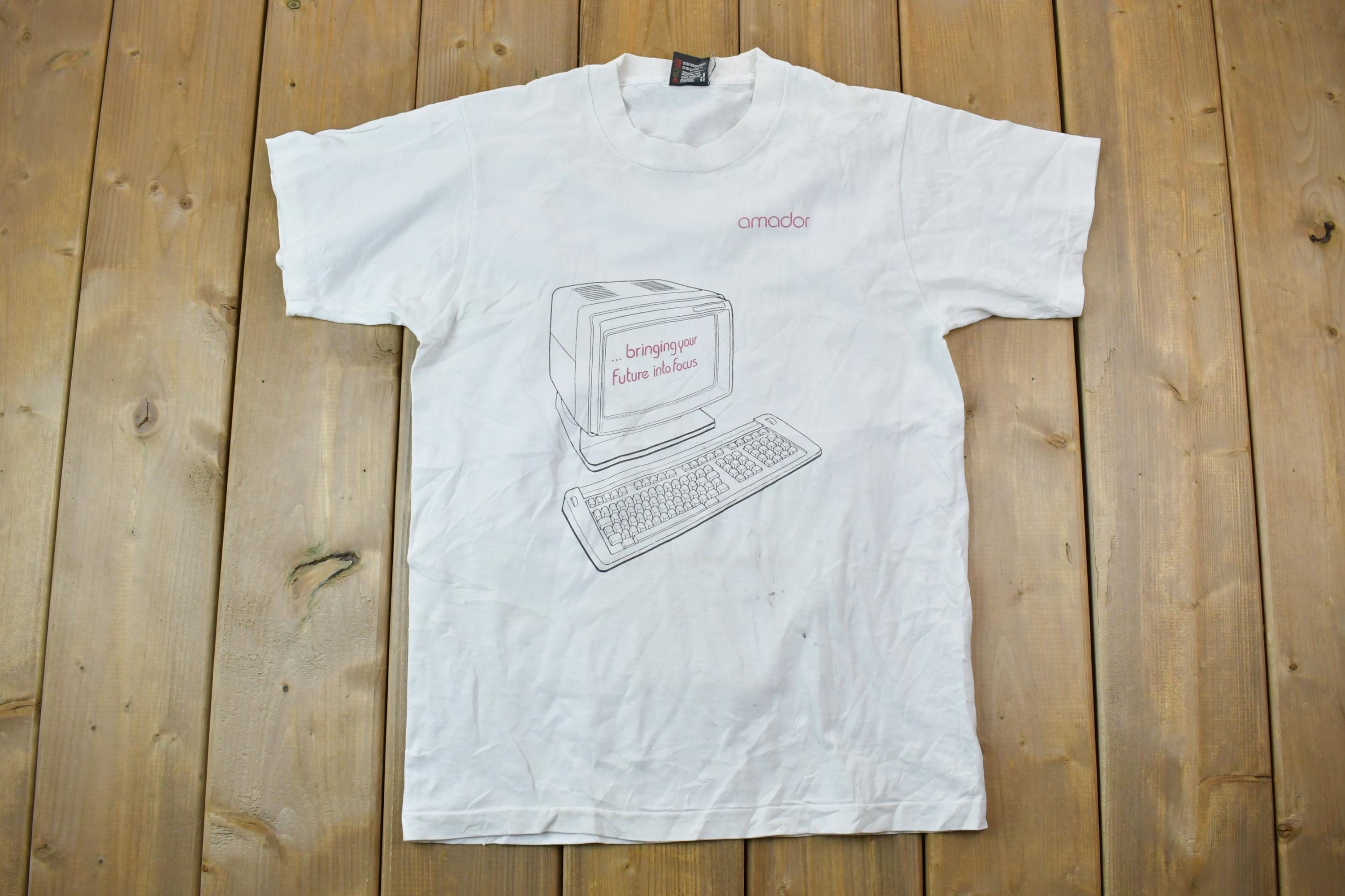 Vintage 1990s Amador Computer Internet Graphic T-Shirt