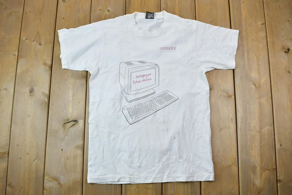 Vintage 1990s Amador Computer Internet Graphic T-Shirt