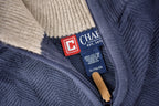 Vintage Y2K Chaps Embroidered Logo Quarter Zip Knit Sweater Size XL
