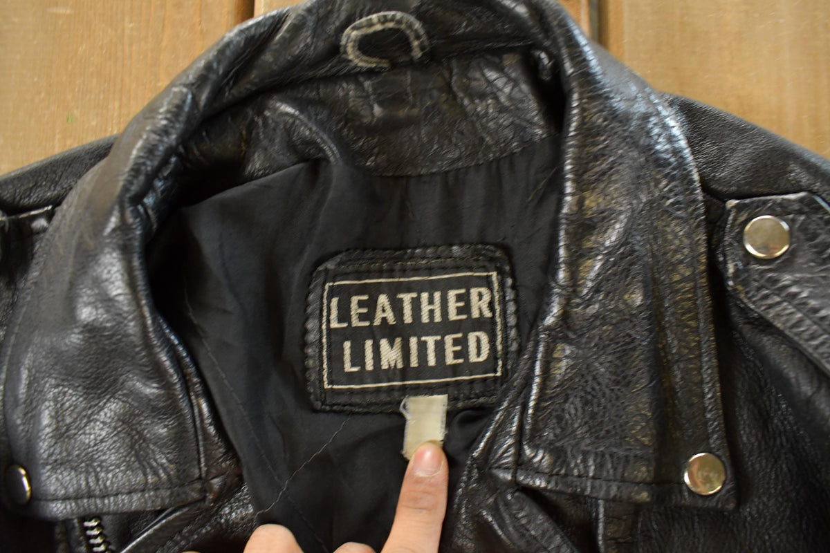 Vintage 1990s Leather Limited Leather Biker Jacket Men's Medium