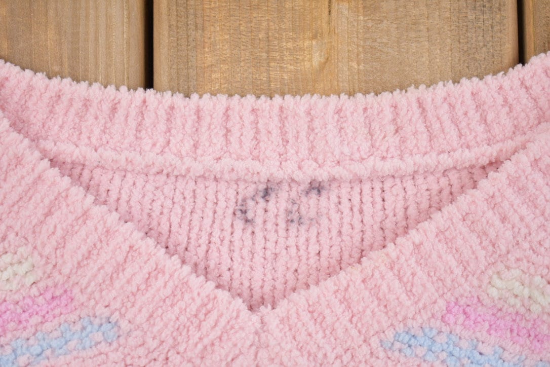Vintage 1990s Pastel Knitted V Neck Sweater