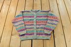 Vintage 1990s Gap Abstract Knit Cardigan Sweater Youth L