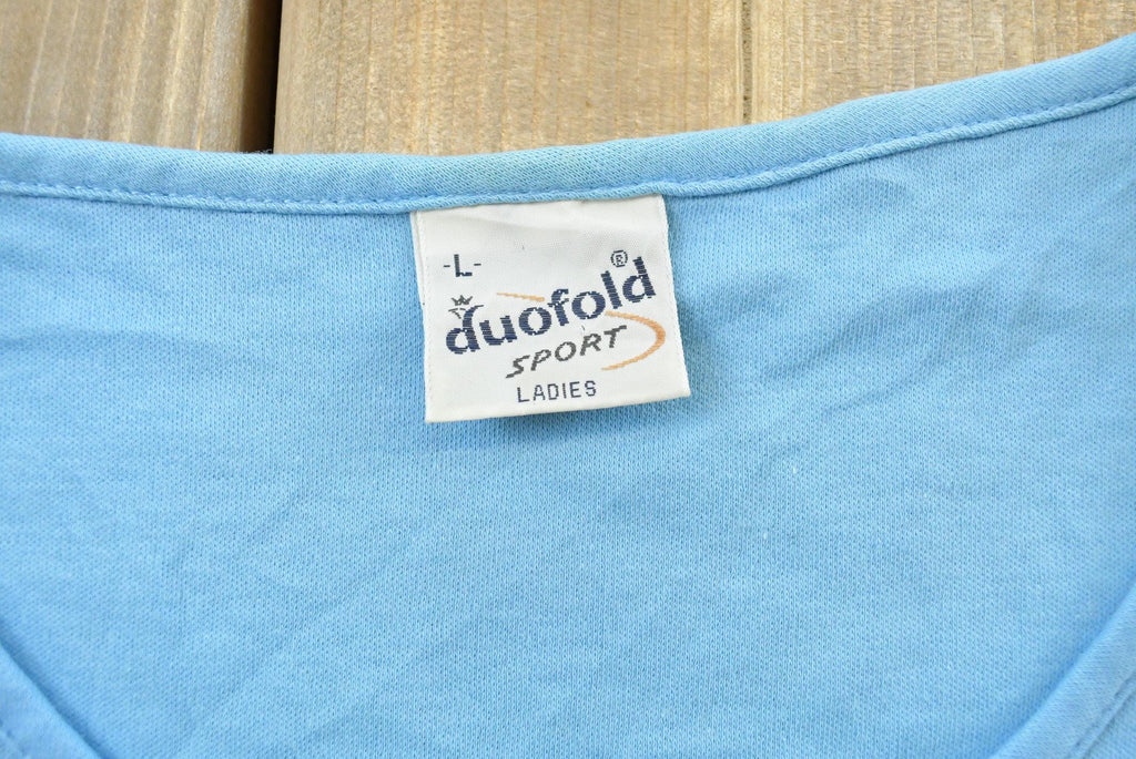 Vintage 1980s Duofold Sport Ladies Blank Blue T-Shirt Women's M