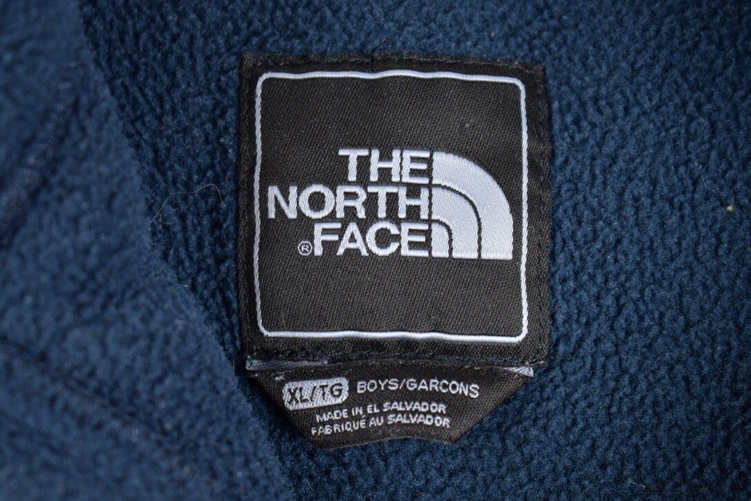 Vintage 1990s Navy Blue North Face Denali Fleece Boys Sweater