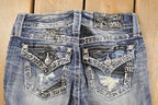 Vintage Deadstock Y2K Miss Me Bedazzled Low Rise Jeans Women's Size 26x31