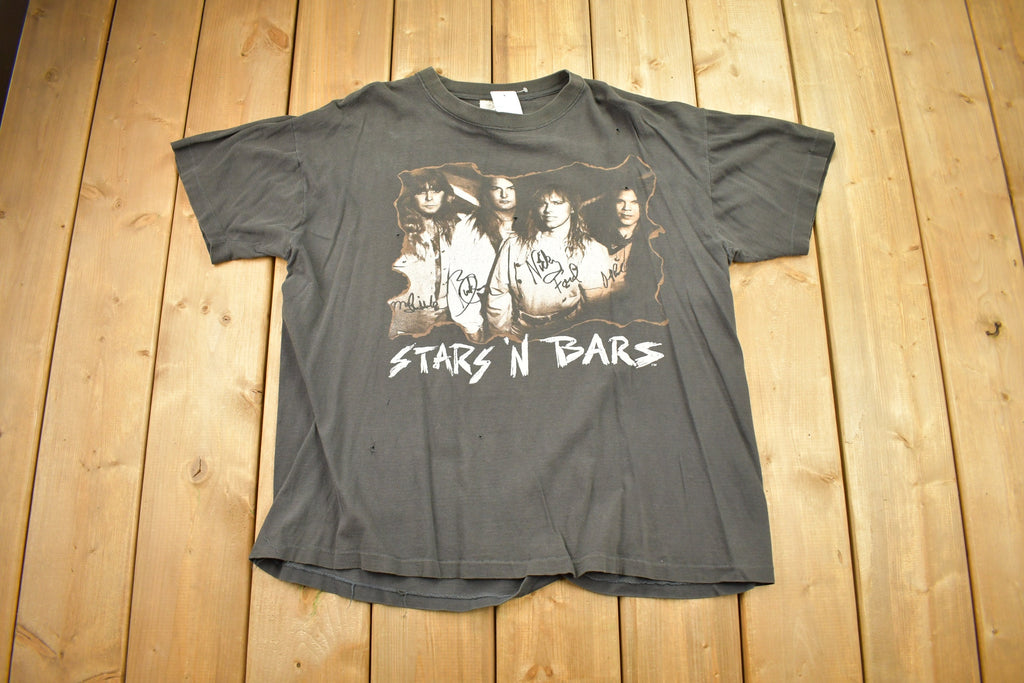 Vintage 1990s Stars N Bars Rebel Metal Graphic T Shirt