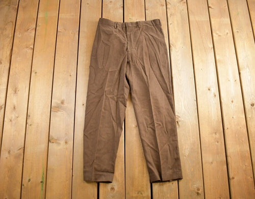 Vintage 1990s Brown Wool Trousers Size 32x28/ 1990s Wool Pants / Streetwear / True Vintage / Vintage Workwear / Dress Pants