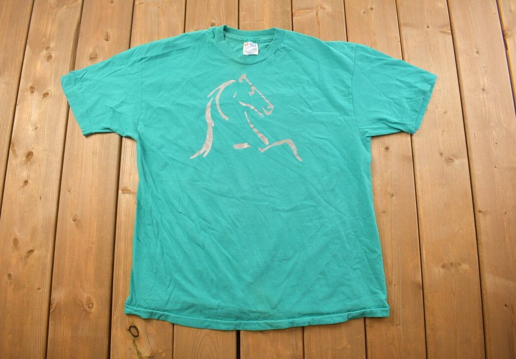 Vintage 1990s Majestic Horse Graphic T Shirt