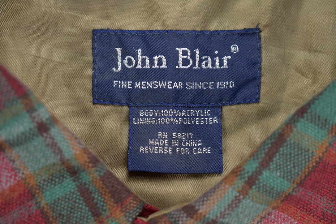 Vintage 1990s John Blair Plaid Button Up Shirt