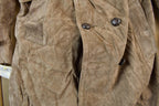 Vintage 1990s Rice ID Suede Leather Full Length Jacket