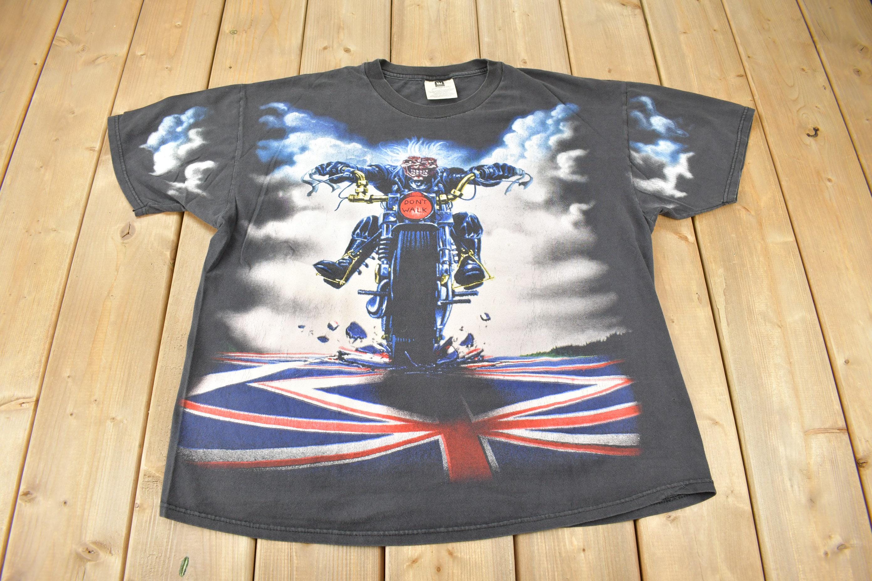 Vintage 1990s Iron Maiden All Over Print Band Tee