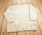 Vintage 1990s Express Tricot Hand Knitted Abstract Pattern Crewneck Sweater