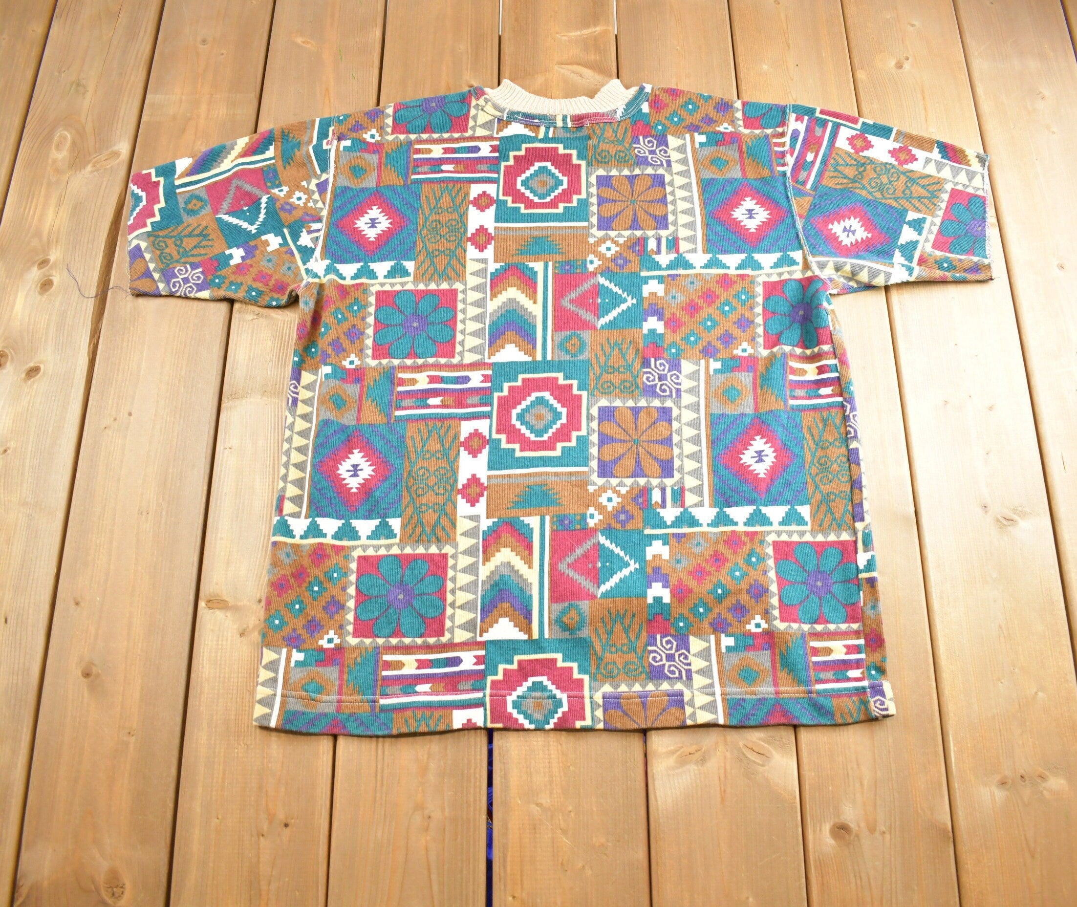 Vintage 1980s International Sportswear Co Abstract Knit Crewneck T Shirt