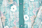 Vintage 1970s Abstract Floral Western Button Up Shirt