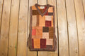 Vintage 1960s Genuine Leather Suede Patch Poncho Vest