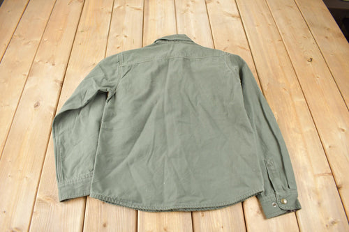 Vintage Y2K Plaid Lined Carhartt Button Up Shirt Youth Large / Button Up / Vintage Flannel / Plaid Flannel / Casual Shirt / Earth Tones