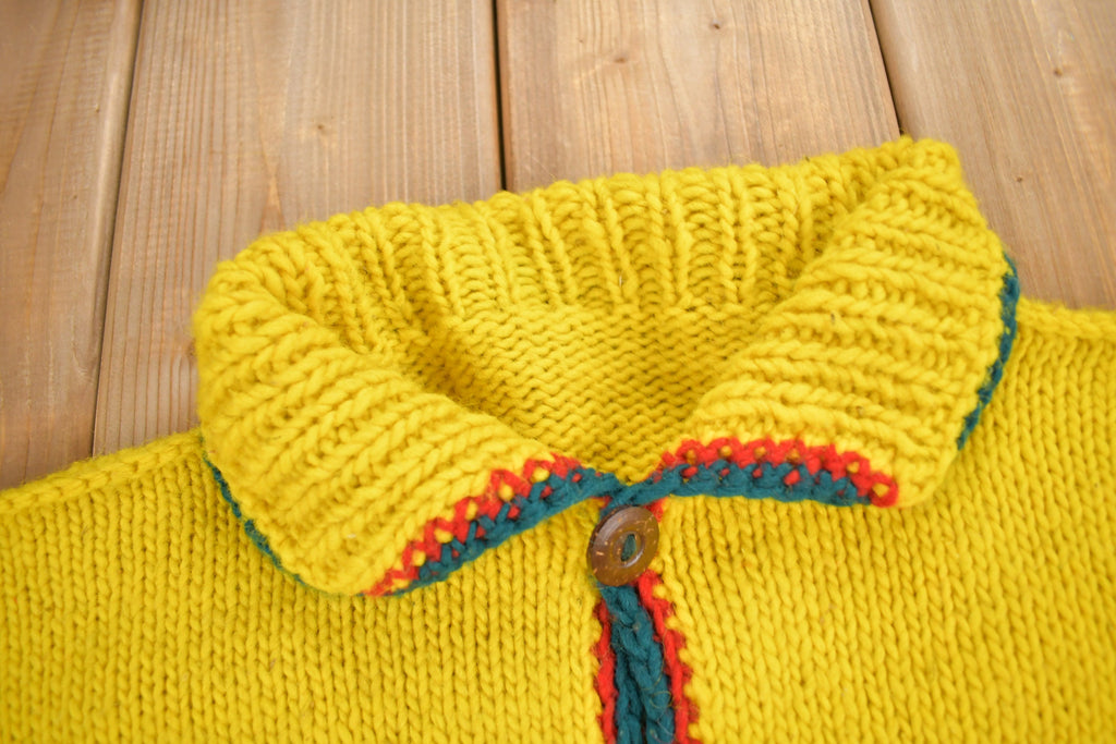 Vintage 1960s Psychedelic Style Wool Knit Sweater