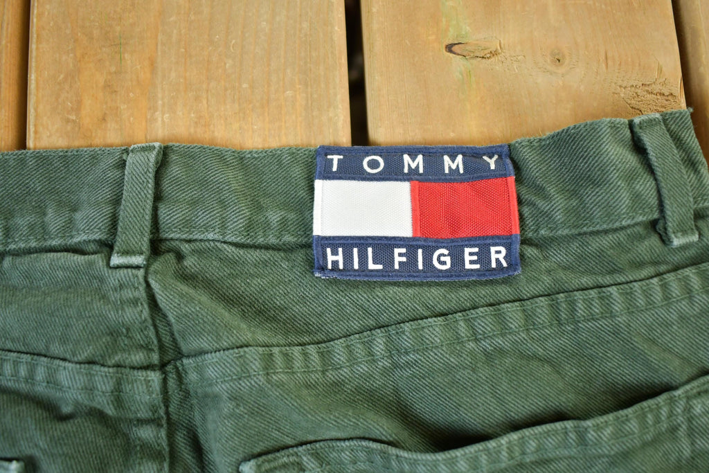 Vintage 1990s Tommy Hilfiger Tommy Jeans Olive Denim Jeans Size 36 x 28 Vintage Denim