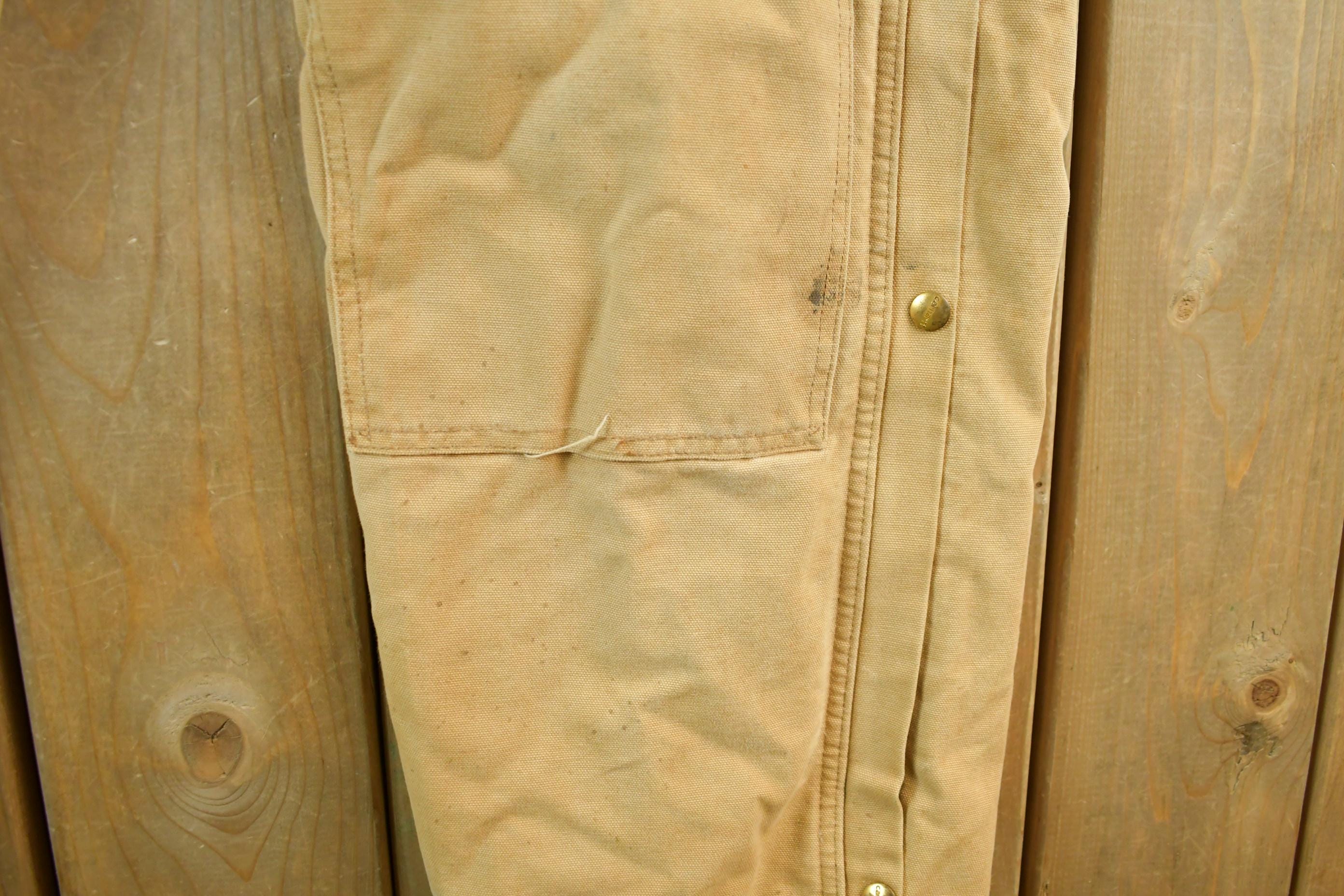 Vintage 1990s Carhartt Double Knee Canvas Overalls Size 46x29