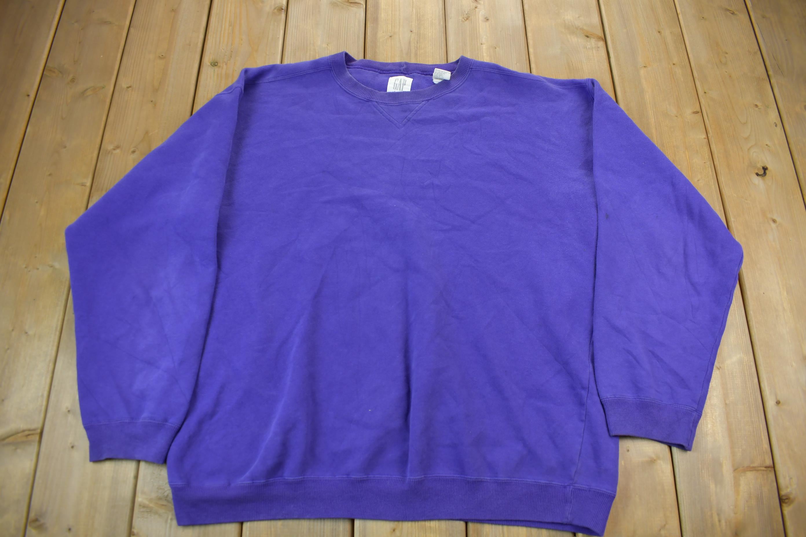 Vintage 1990s GAP Blank Deep Purple Crewneck Sweatshirt