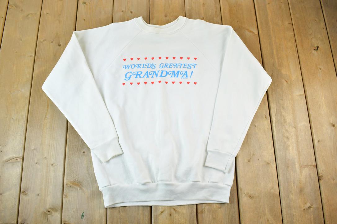 Vintage 1987 Worlds Best Grandma Cute Souvenir Crewneck Sweatshirt Made In USA / 80s Crewneck / Souvenir Sweater / Streetwear / Travel