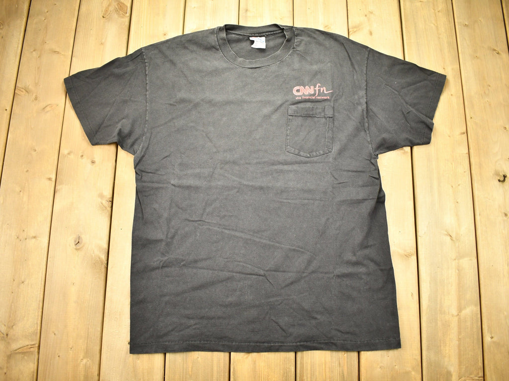 Vintage 1990s CNN The Financial Network News Station Graphic T-Shirt