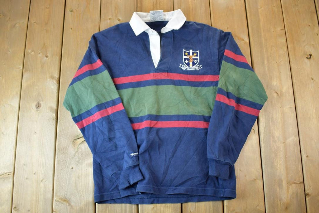 Vintage 1990s Barbarian Rugby Wear Striped Button Up Shirt