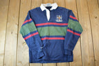 Vintage 1990s Barbarian Rugby Wear Striped Button Up Shirt