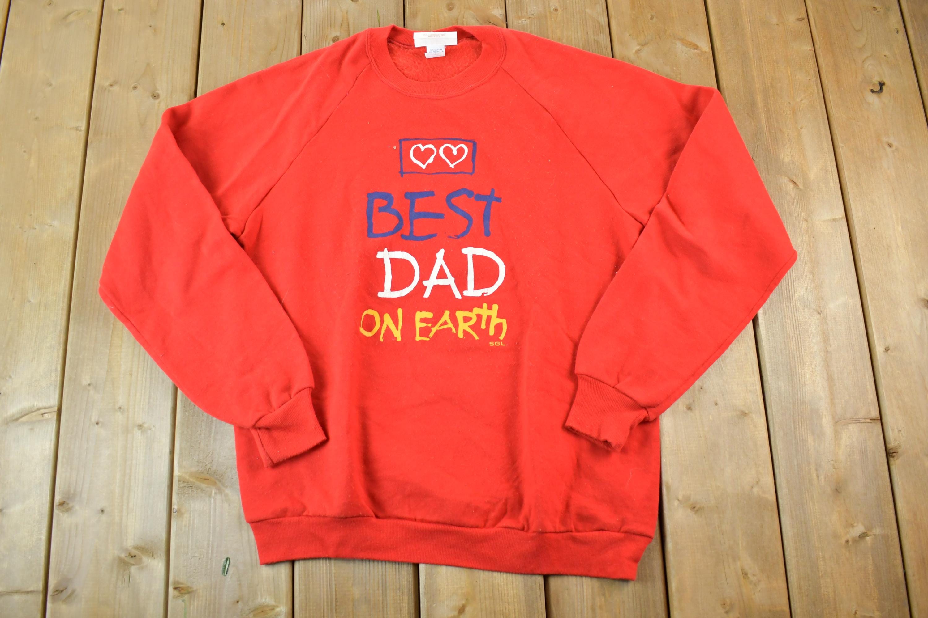 Vintage 1990s Best Dad On Earth Cute Crewneck Sweater