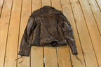 Vintage 1980s Real Leather Biker Motorcycle Leather Jacket Women's XS