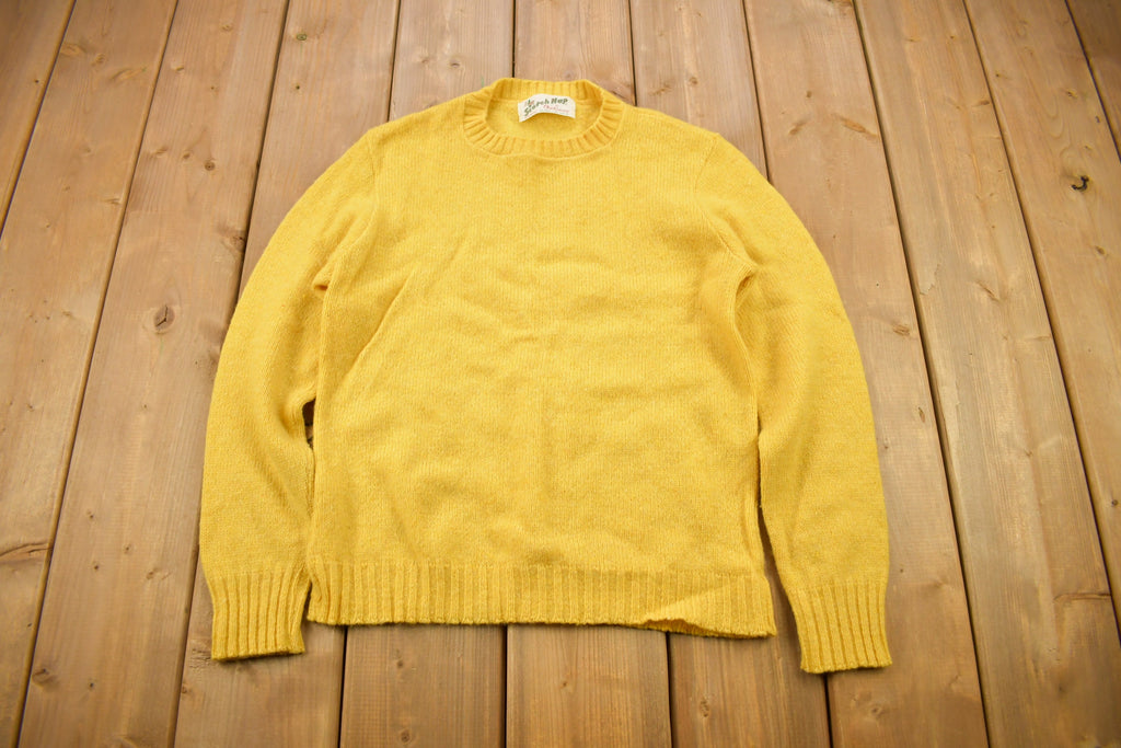 Vintage 1980s Scotch Nap By Old Colony Yellow Knitted Crewneck Sweater