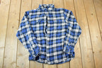 Vintage 1990s Orvis Plaid Western Button Up Shirt Made In USA