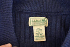 Vintage 1990s LL Bean Knit Quarter Button Sweater Mens XL / 90's Abstract Pattern 3D Knitted Outdoorsman Sweatshirt