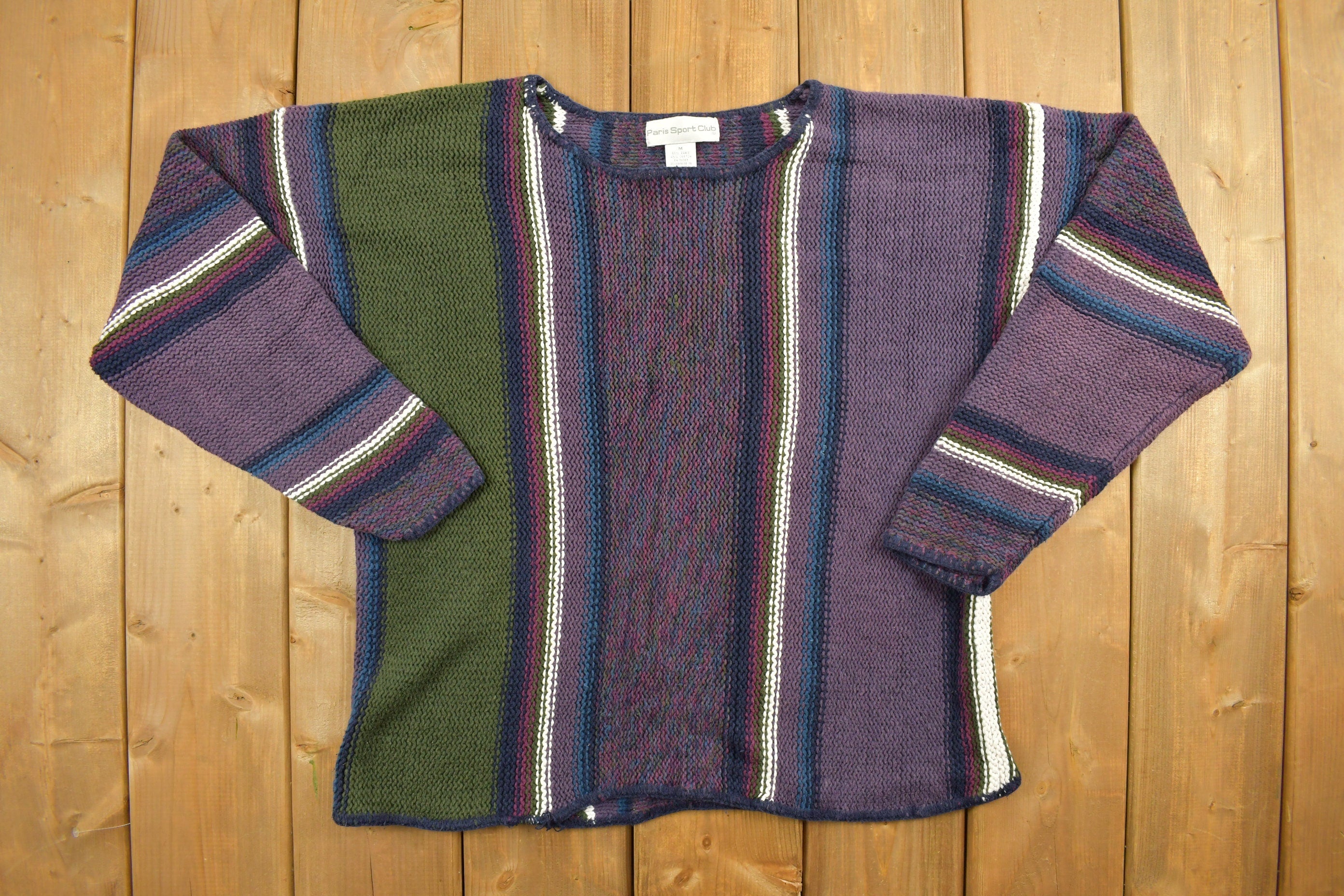 Vintage 1990s Paris Sport Club Knitted Sweater