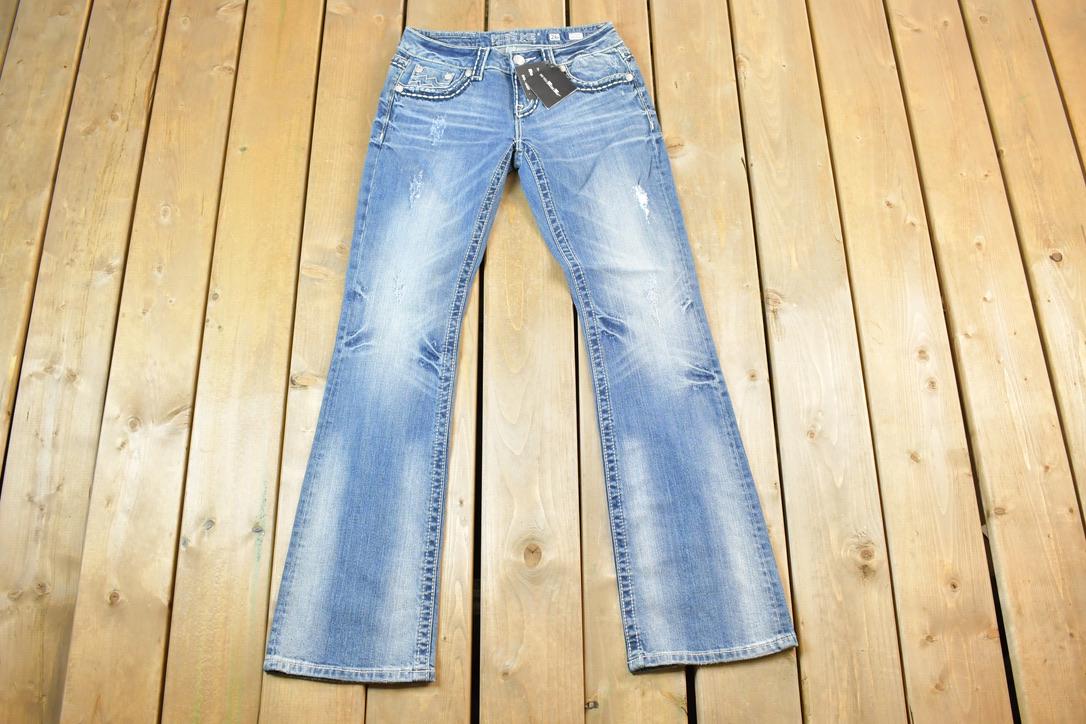 Vintage Y2K Miss Me Bedazzled Low Rise Jeans Size 26x31