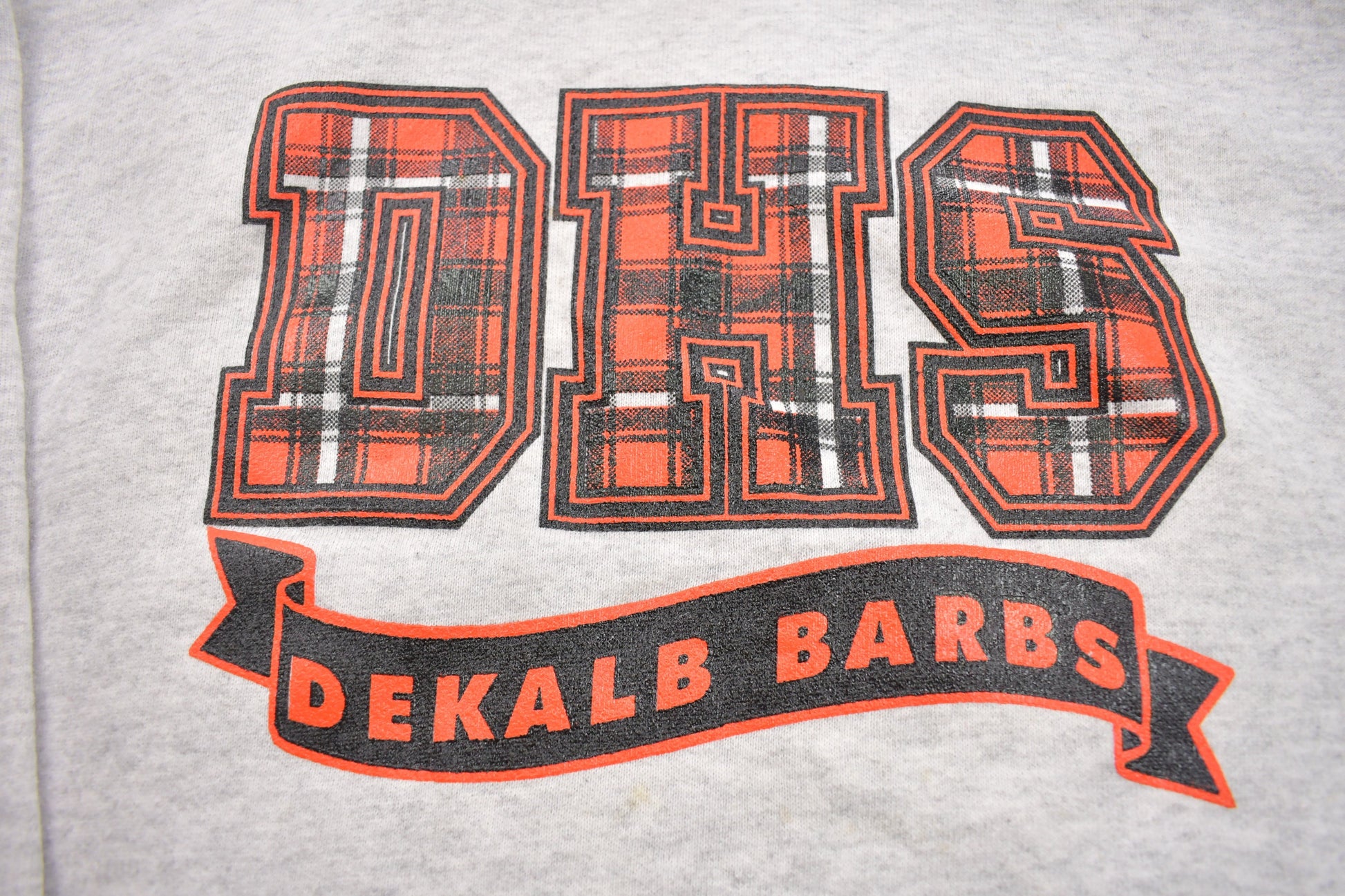 Vintage 1990s DHS Dekalb Barbs Crewneck Sweatshirt / 90s Crewneck / Made In USA / Streetwear / Grey Crewneck