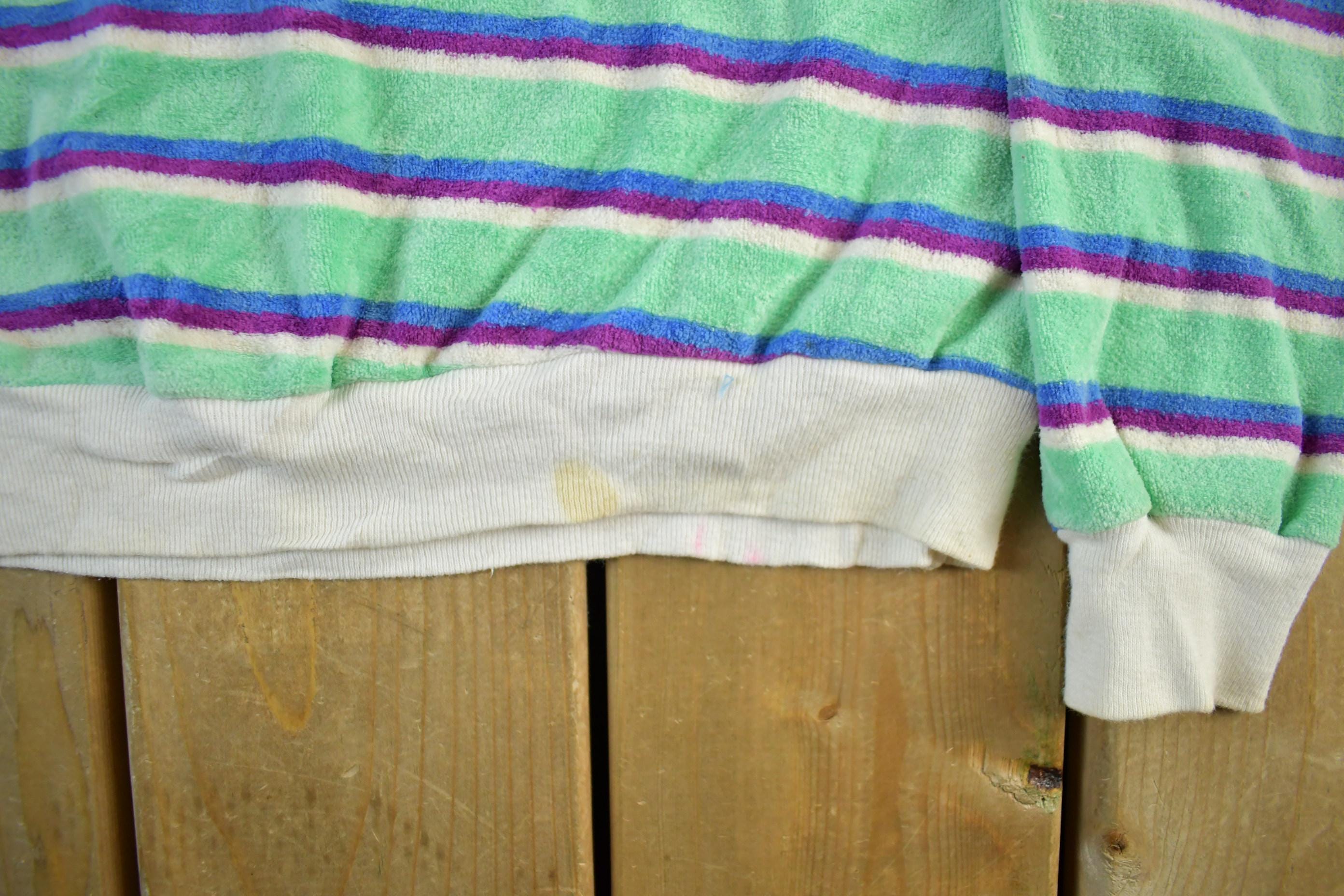 Vintage 1990s Over Easy Velour V Neck Sweater Women's S