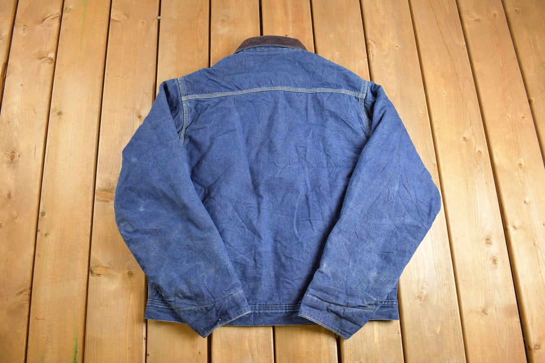 Vintage 1980s Osh Kosh Quilt Lined Denim Jean Jacket