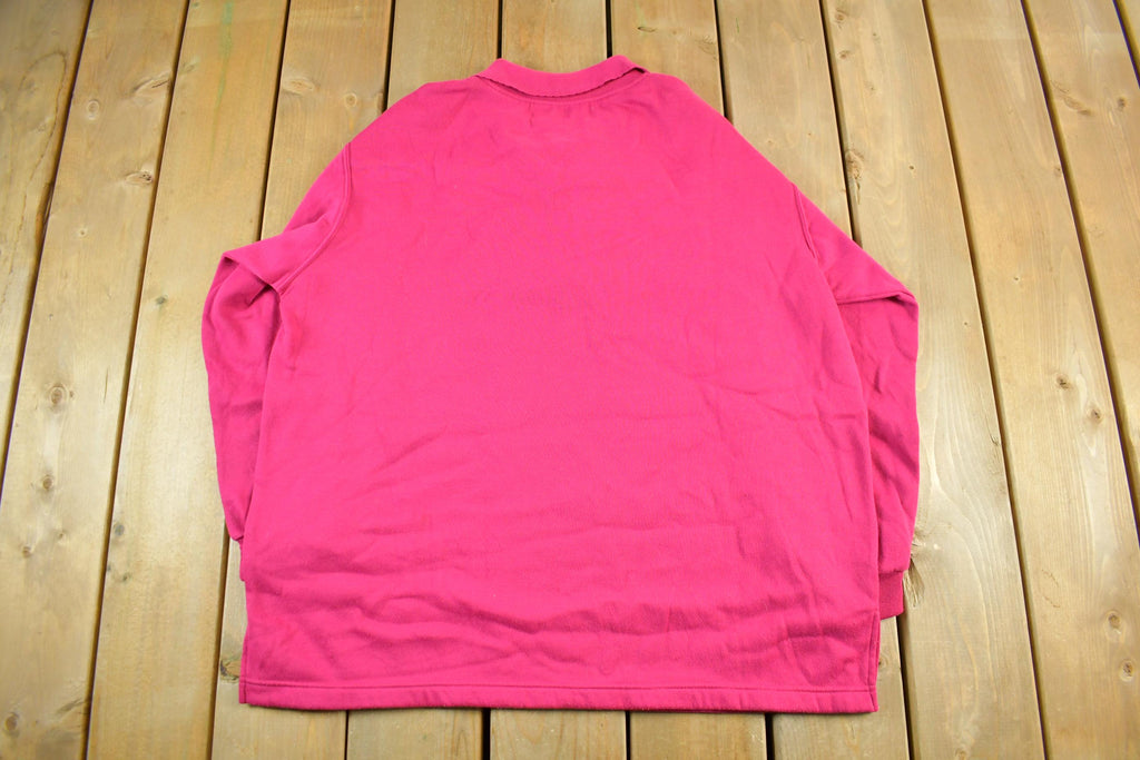 Vintage 1990s Floral Collared Sweater Women's 1X
