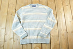 Vintage 1990s Robert Bruce Knit Striped Crewneck Sweater Mens L