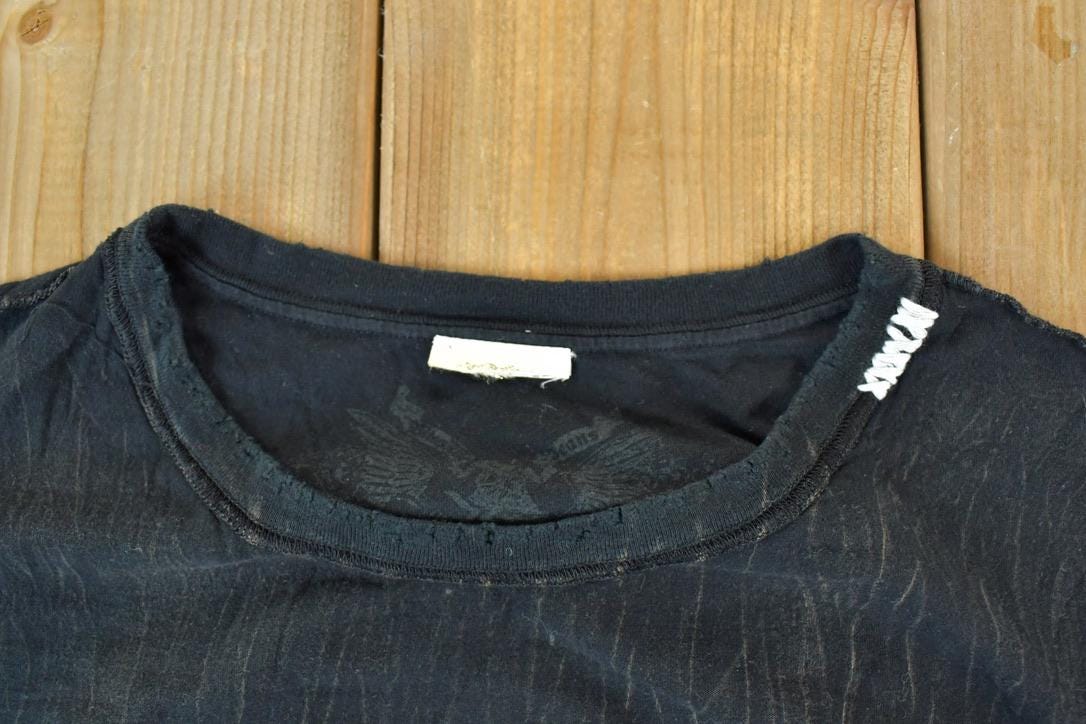 Women Vintage Vigoss Y2K T-Shirt / Vigoss Grunge Skull Print / Contrast Stitch / Internet Famous Clothing / Over Dyed
