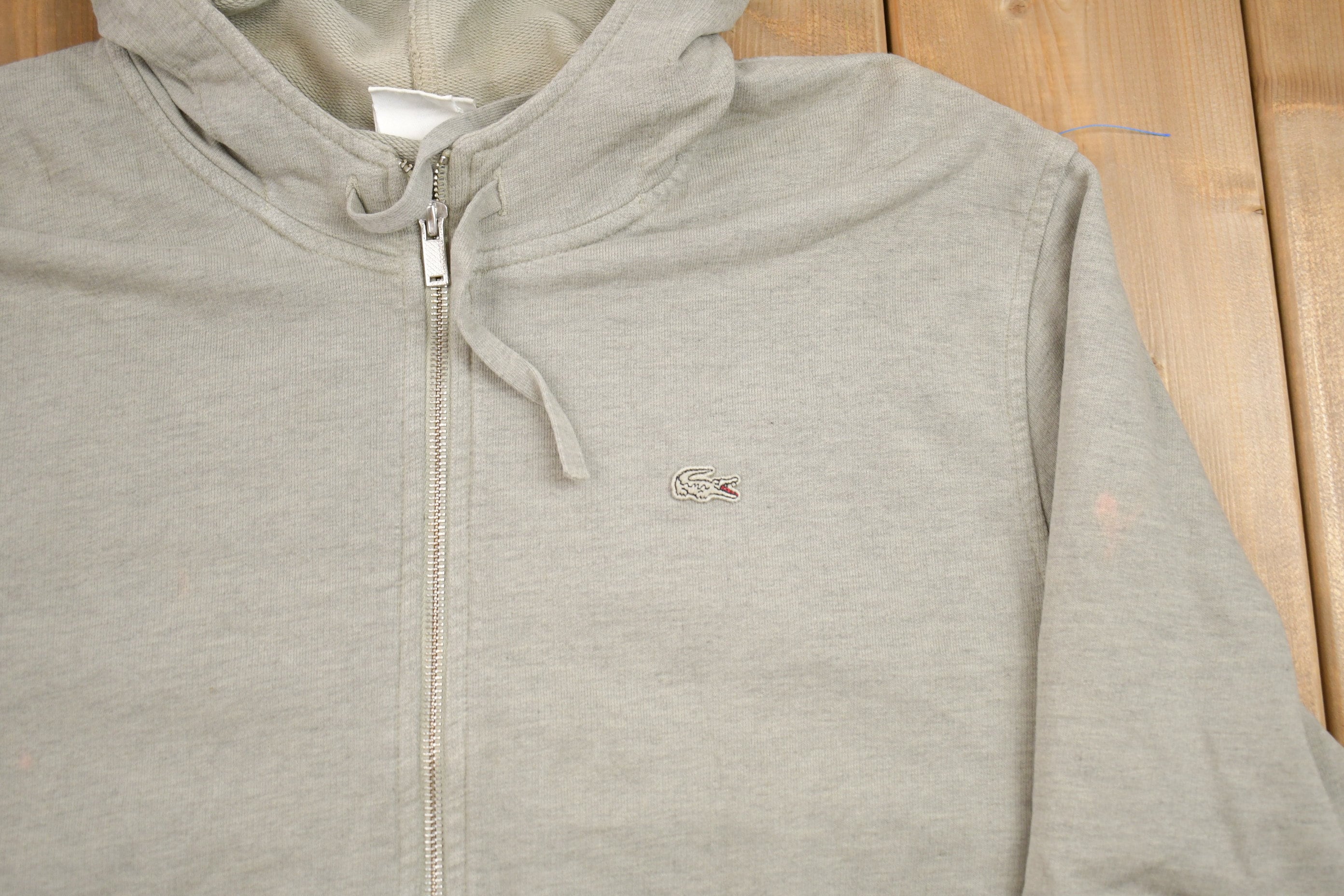 Vintage 1990s Lacoste Zip Up Hoodie / 90s Hoodie / Vintage Sweater / 80s / 90s / Embroidered / Color Block / Lacoste Zip Up