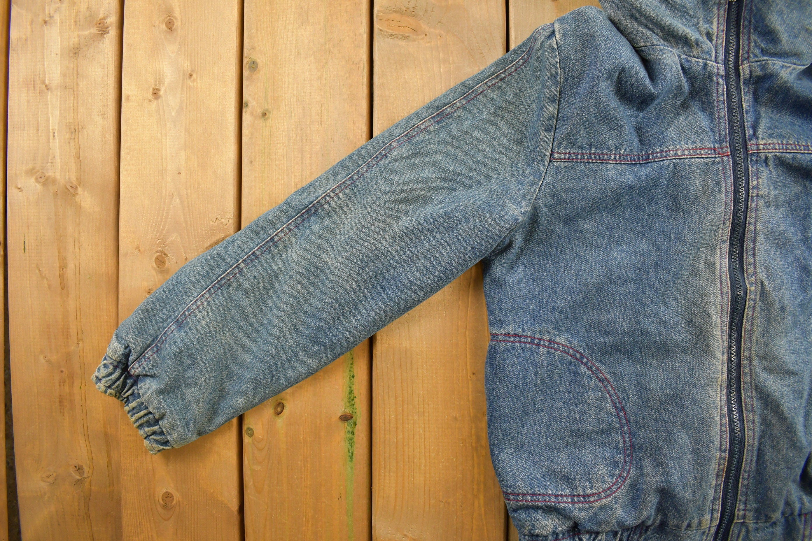 Vintage 1990s Plaid Reversible Denim Jacket