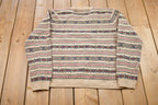 Vintage 1980s Polo Ralph Lauren Aztec All Over Print Knitted Crewneck Sweater