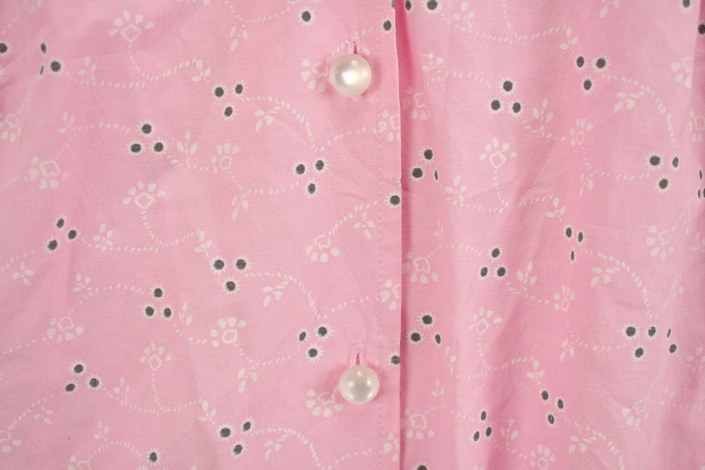 Vintage 1990s Womens Blair Pink Abstract Button Up Shirt
